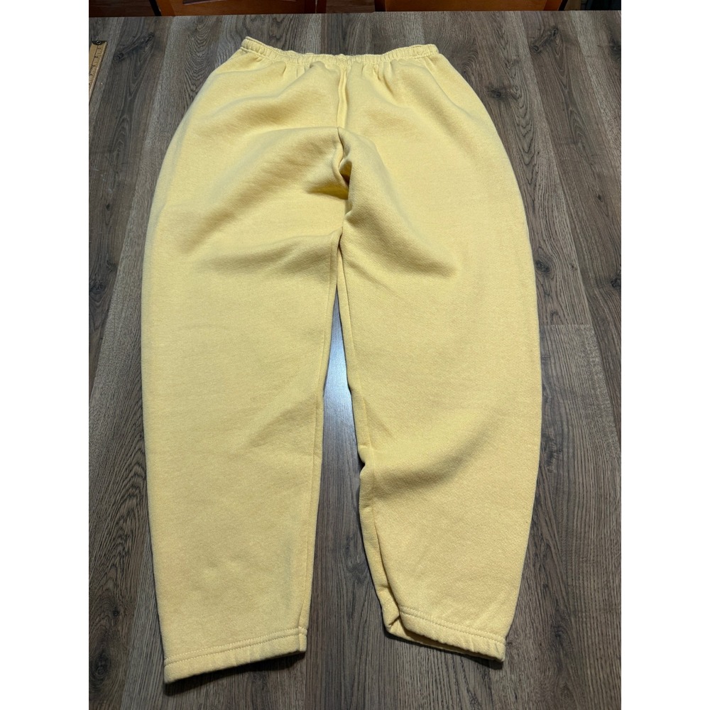 Fruit of the Loom Sweatpants Unisex Size XL Yellow Fleece Pants Elastic Waist